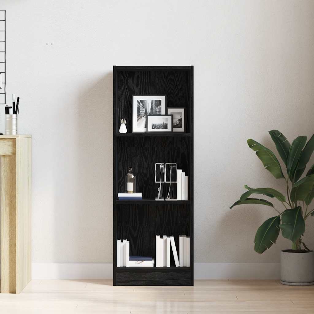 Bookcase Black Oak 40x24x109 cm Engineered Wood